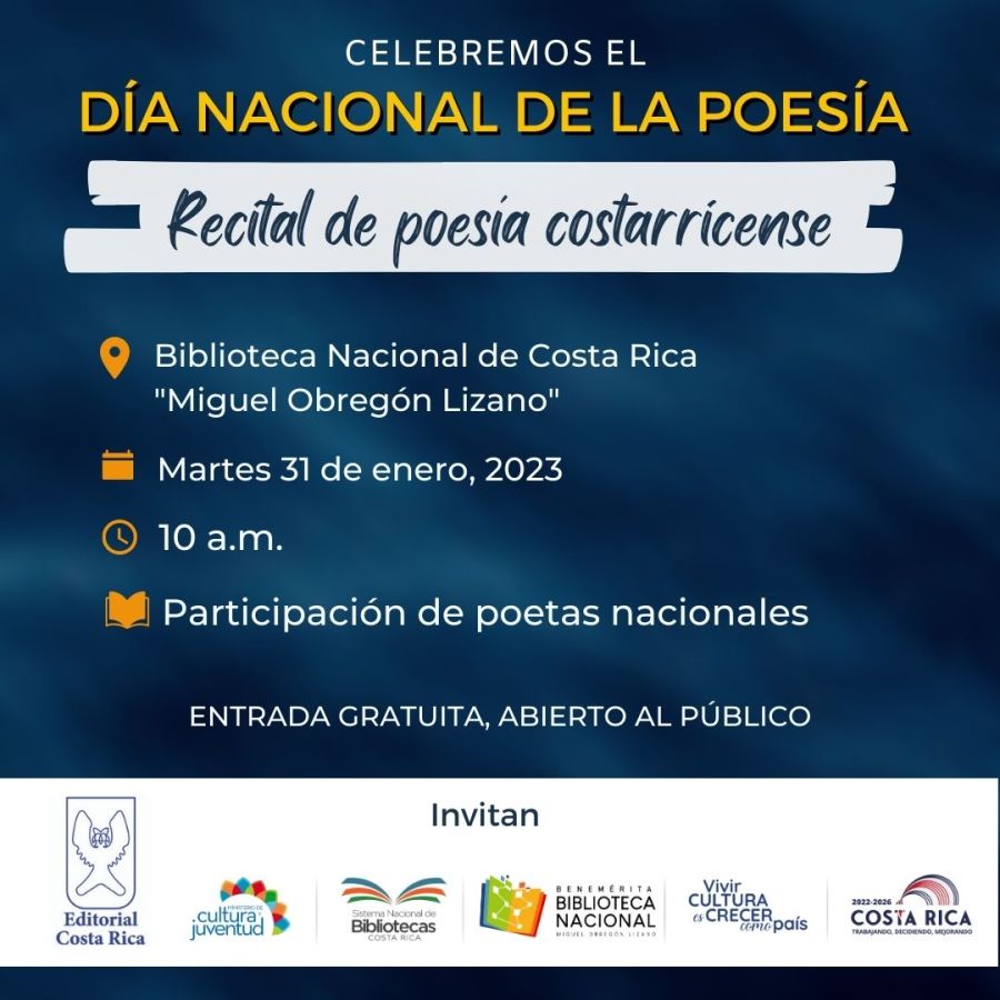 Recital de Poesía Costarricense, en celebración del Día Nacional de la Poesía