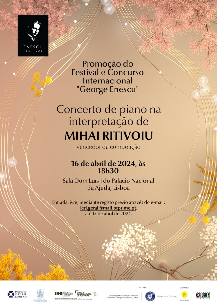 Promoção do Festival e Concurso Internacional 'George Enescu'  e concerto de piano no Palácio Nacional da Ajuda, em Lisboa