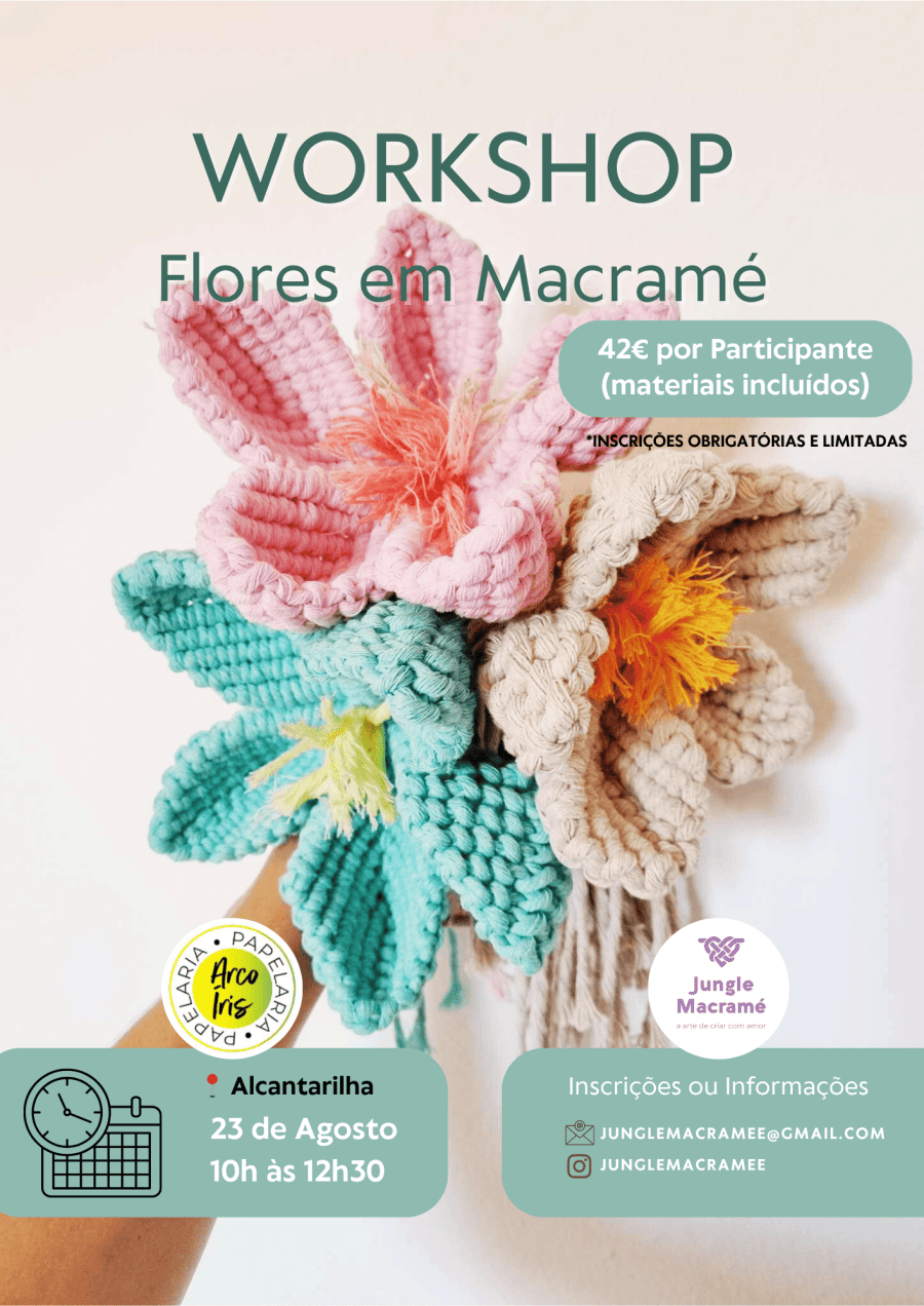 flores em macramé