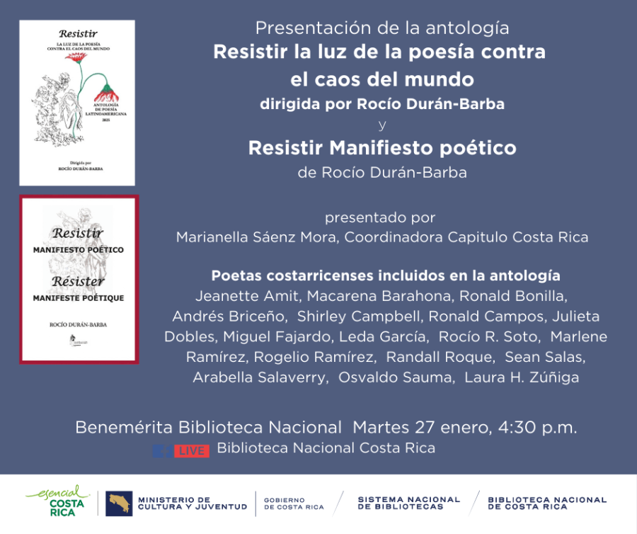 Presentación de la antología 'Resistir: la luz de la poesía contra el caos del mundo' y de 'Resistir: manifiesto poético'