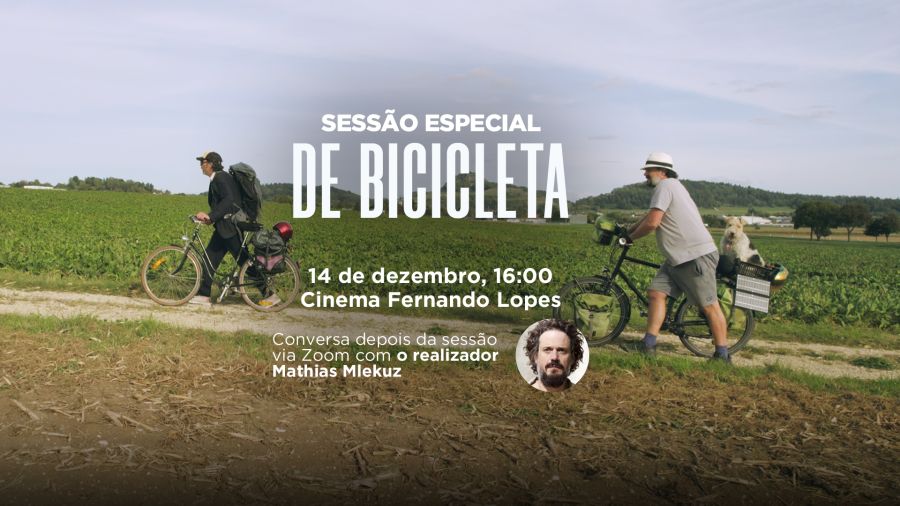 Sessão especial do filme DE BICICLETA, de Mathias Mlekuz no Cinema Fernando Lopes 