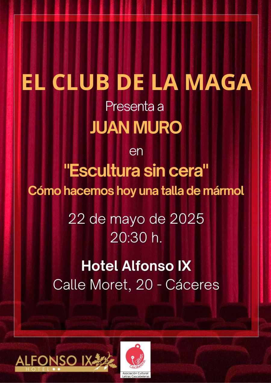 El Club de la Maga presenta a Juan Muro en 'Escultura sin cera. Cómo hacemos hoy una talla de mármol'