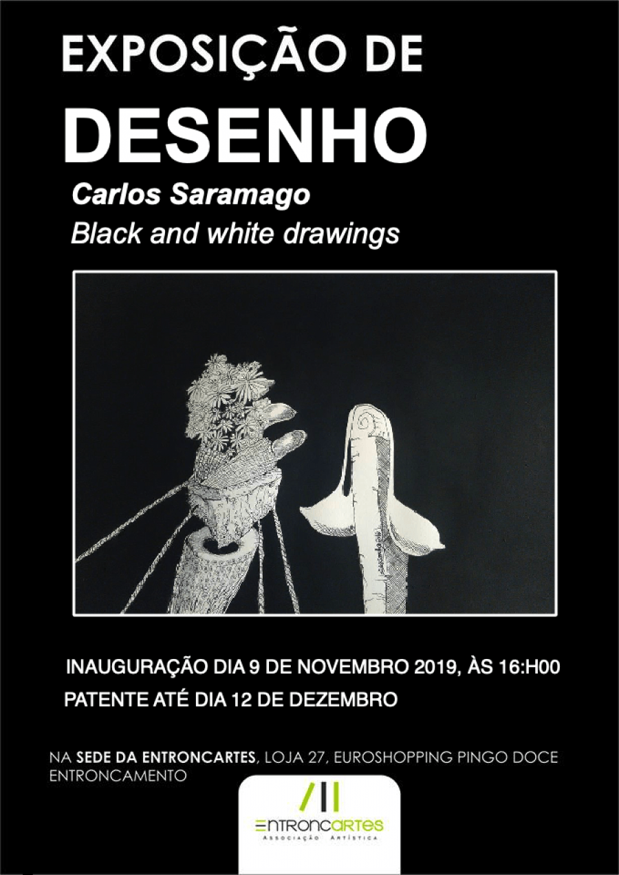 Black and white drawings of Carlos Saramago