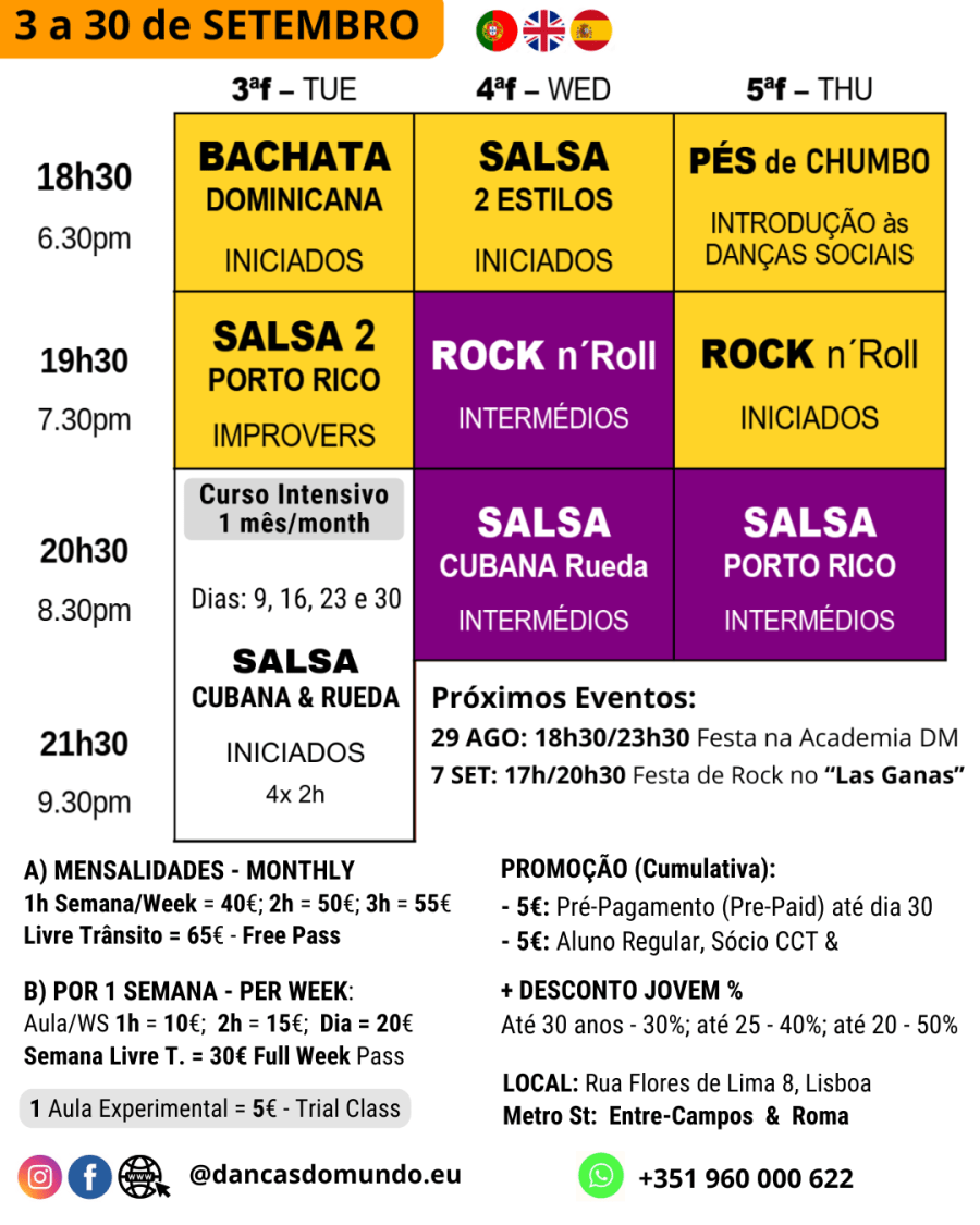 Academia Danças do Mundo | Setembro