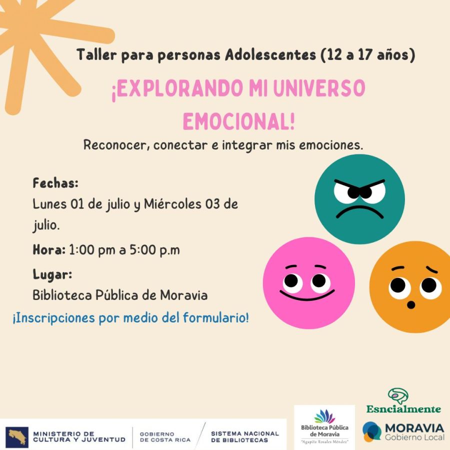 Taller Gratuito para adolescentes. Explorando mi universo emocional