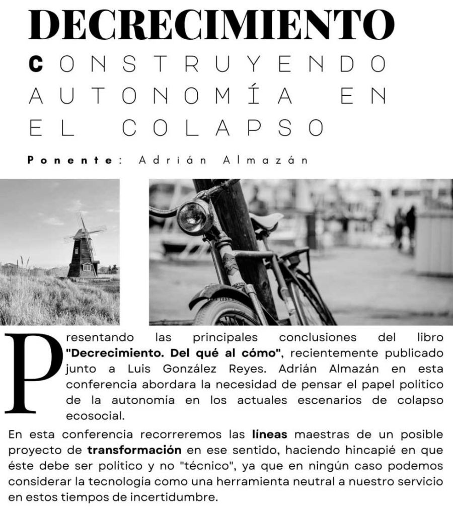 Conferencia | Construyendo autonomía en el colapso’- Adrián Almazán