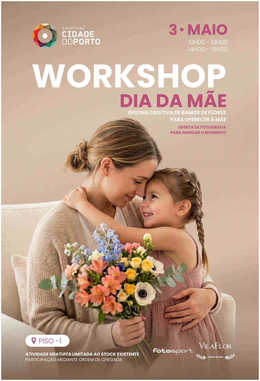 Shopping Cidade do Porto celebra o Dia da Mãe com workshop de arranjos florais para crianças