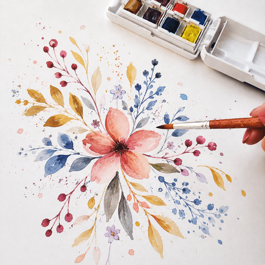 Watercolor Flower Pattern - Workshop Lisbon