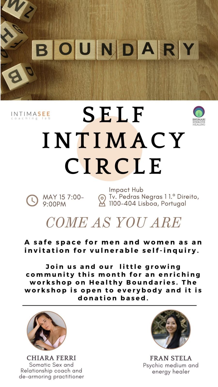 Self Intimacy Circle - evento presencial, em inglês