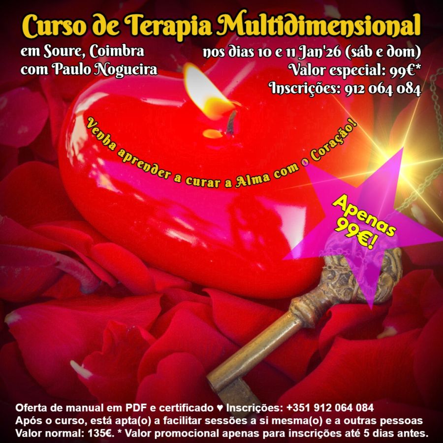 Curso de Terapia Multidimensional em Soure, Coimbra por 99€ em Jan'26