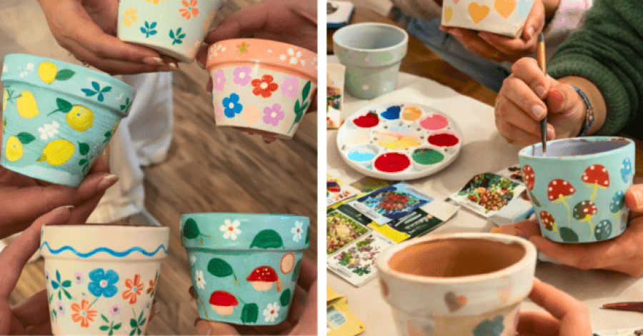 WORKSHOP DE PINTURA DE VASOS EM CERÂMICA 