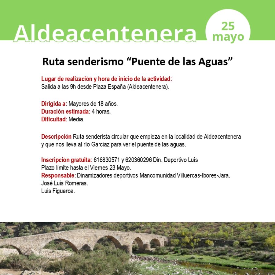 Ruta senderismo “Puente de las Aguas”