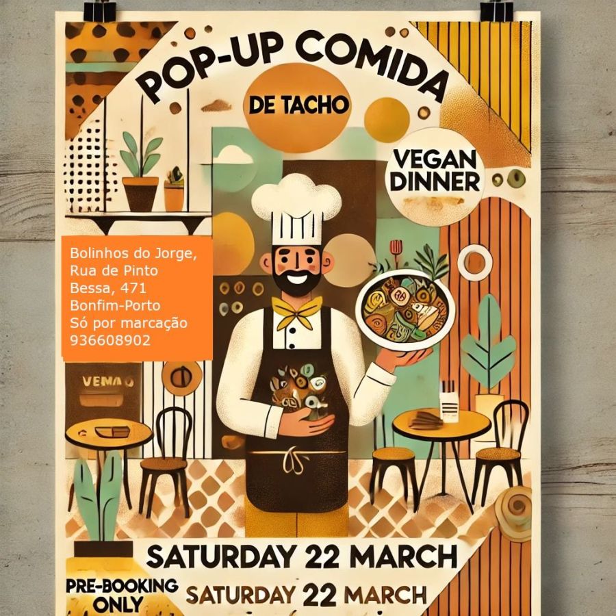 Pop-Up Comida de Tacho • Jantar Vegano