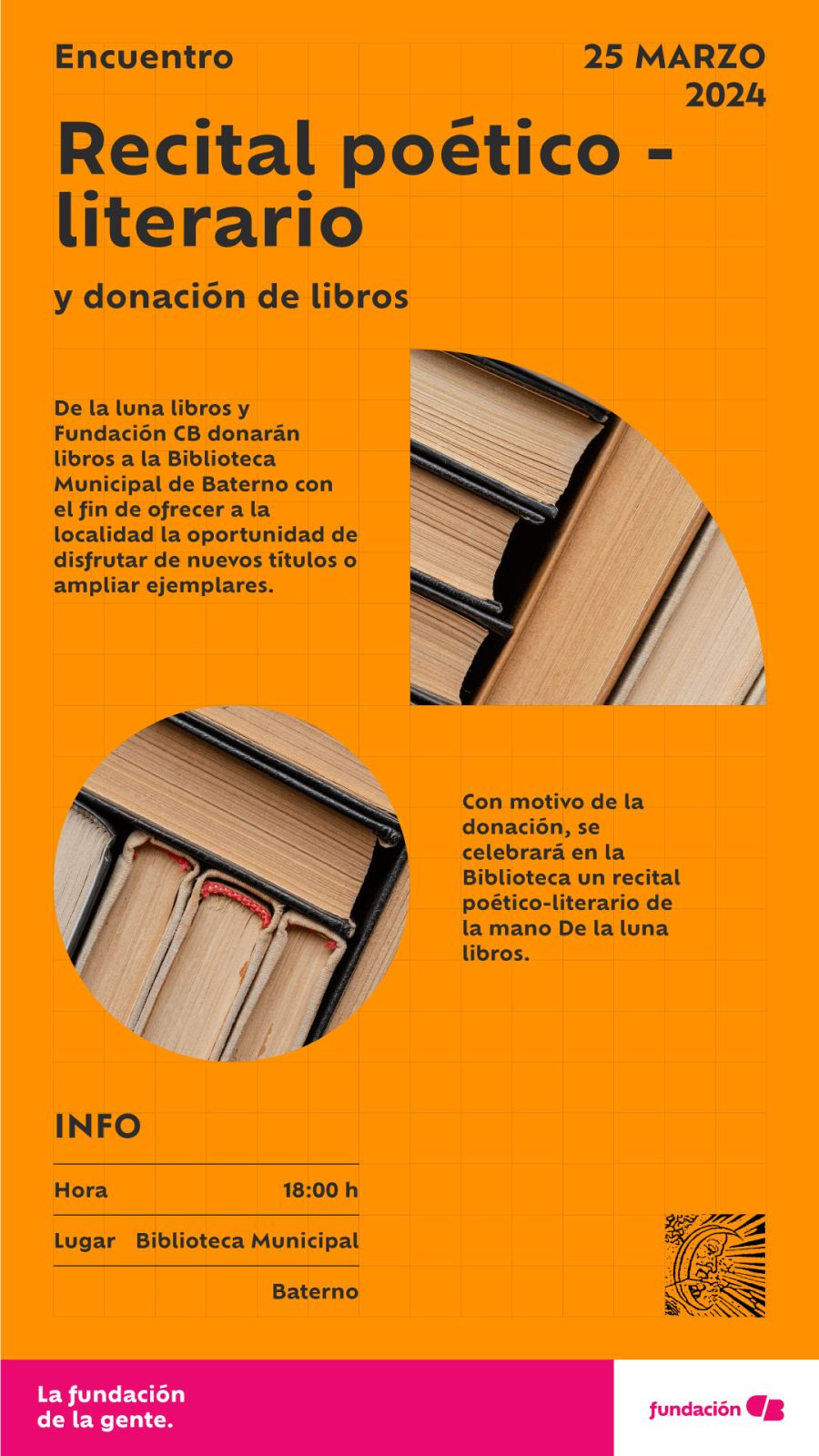 Donación de libros y recital-poético literario en Baterno (Badajoz)