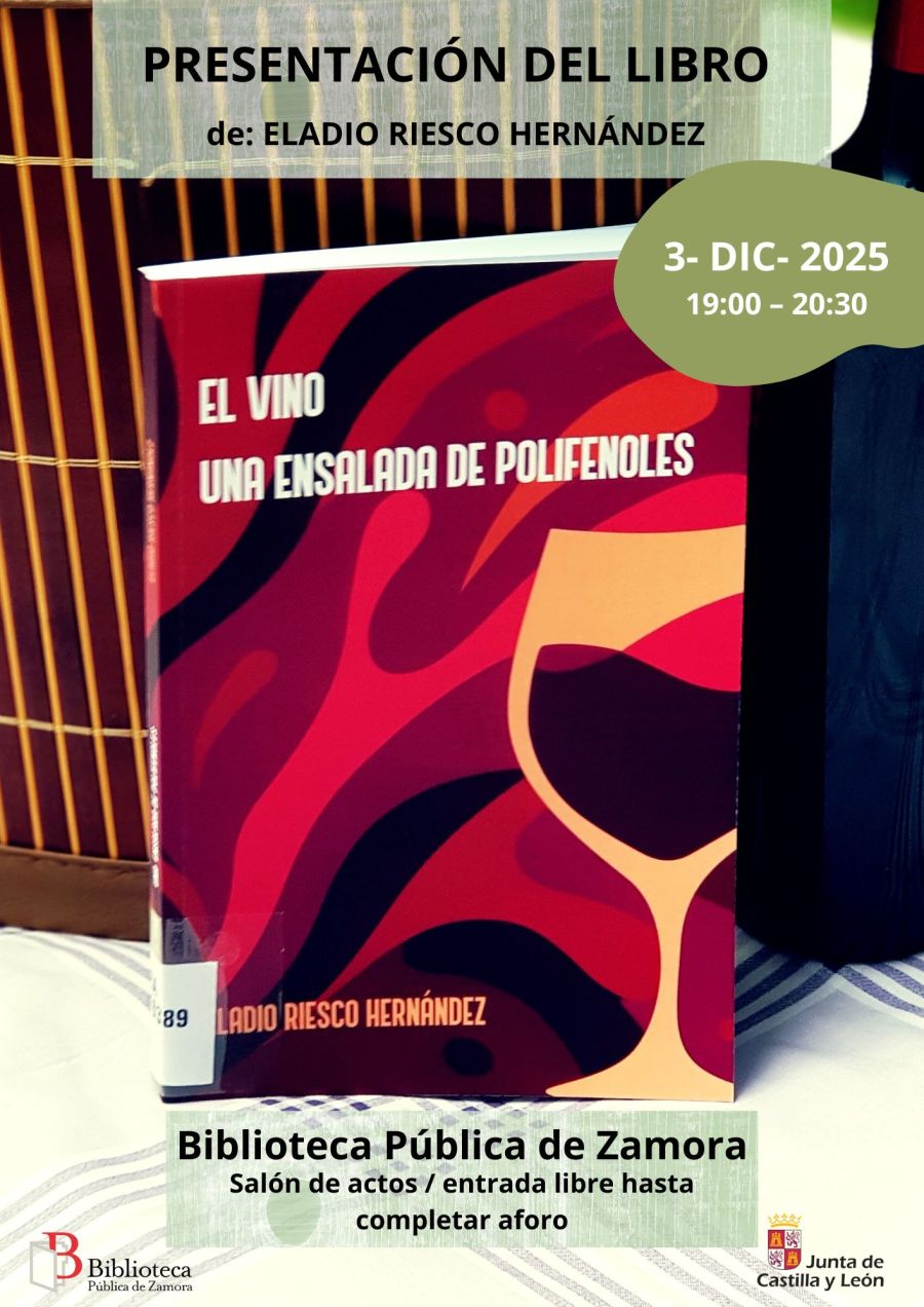 Presentación del libro 'El vino: una ensalada de polifenoles', de Eladio Riesco Hernández
