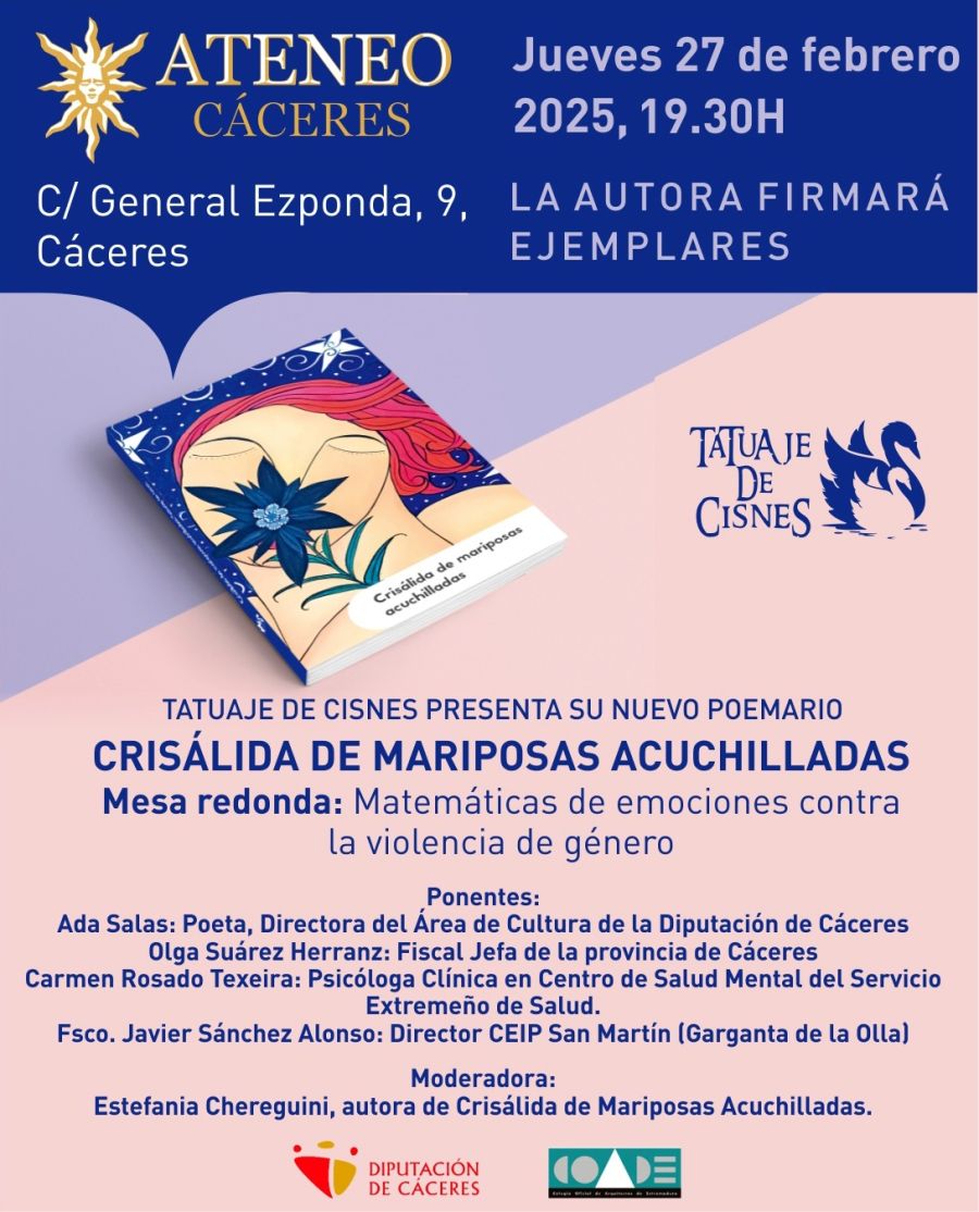 Presentación poemario y mesa redonda 'CRISÁLIDA DE MARIPOSAS ACUCHILLADAS'
