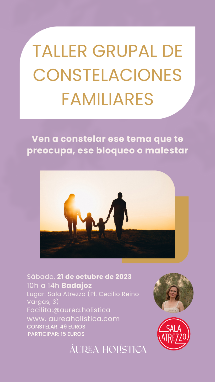 ✨TALLER DE CONSTELACIONES FAMILIARES en el sábado 21 de octubre, en BADAJOZ, Extremadura ✨