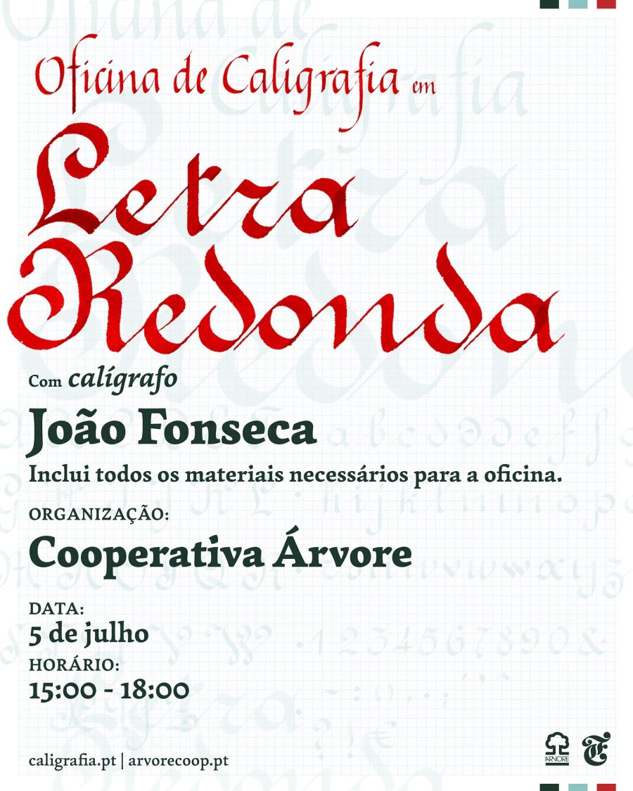 Oficina de caligrafia em letra redonda