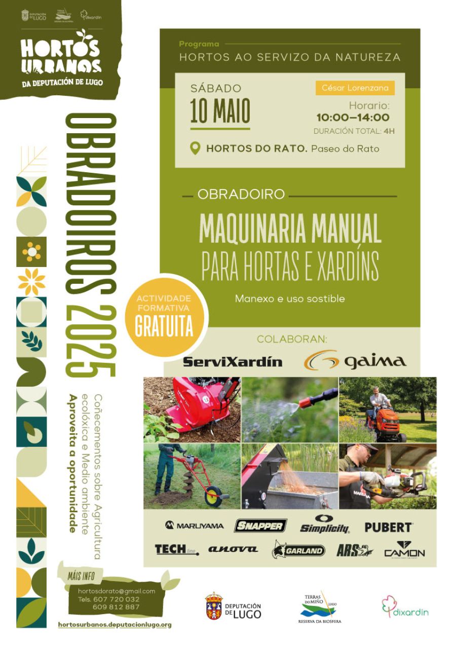 Obradoiro MAQUINARIA MANUAL PARA HORTAS E XARDÍNS