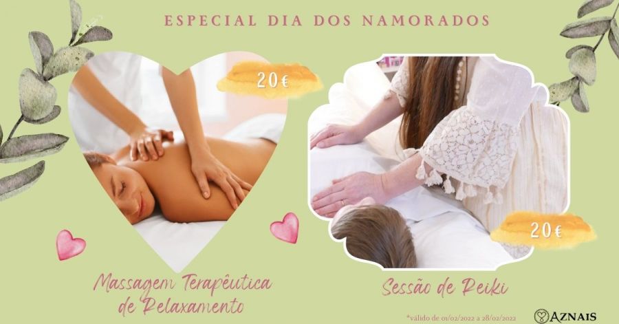 Oferta especial Dia dos Namorados - Voucher Massagem Terapêutica ou Sessão de Reiki