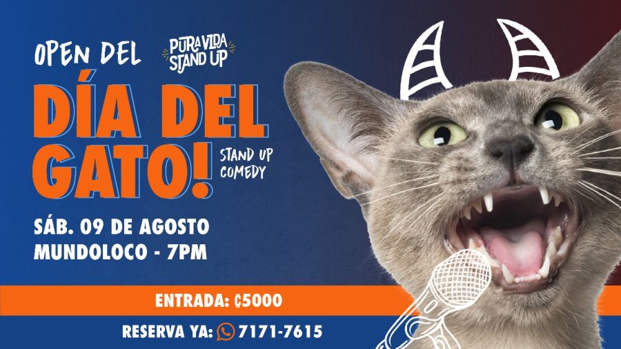 Open Mic Stand Up comedy Día del Gato