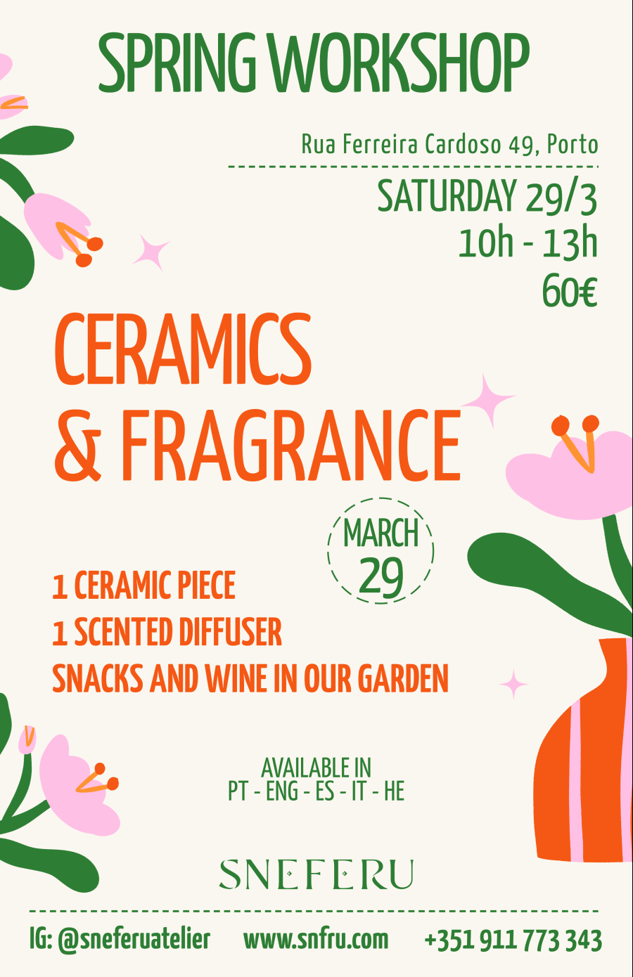 Sneferu Spring Workshop - Ceramics & Fragrance