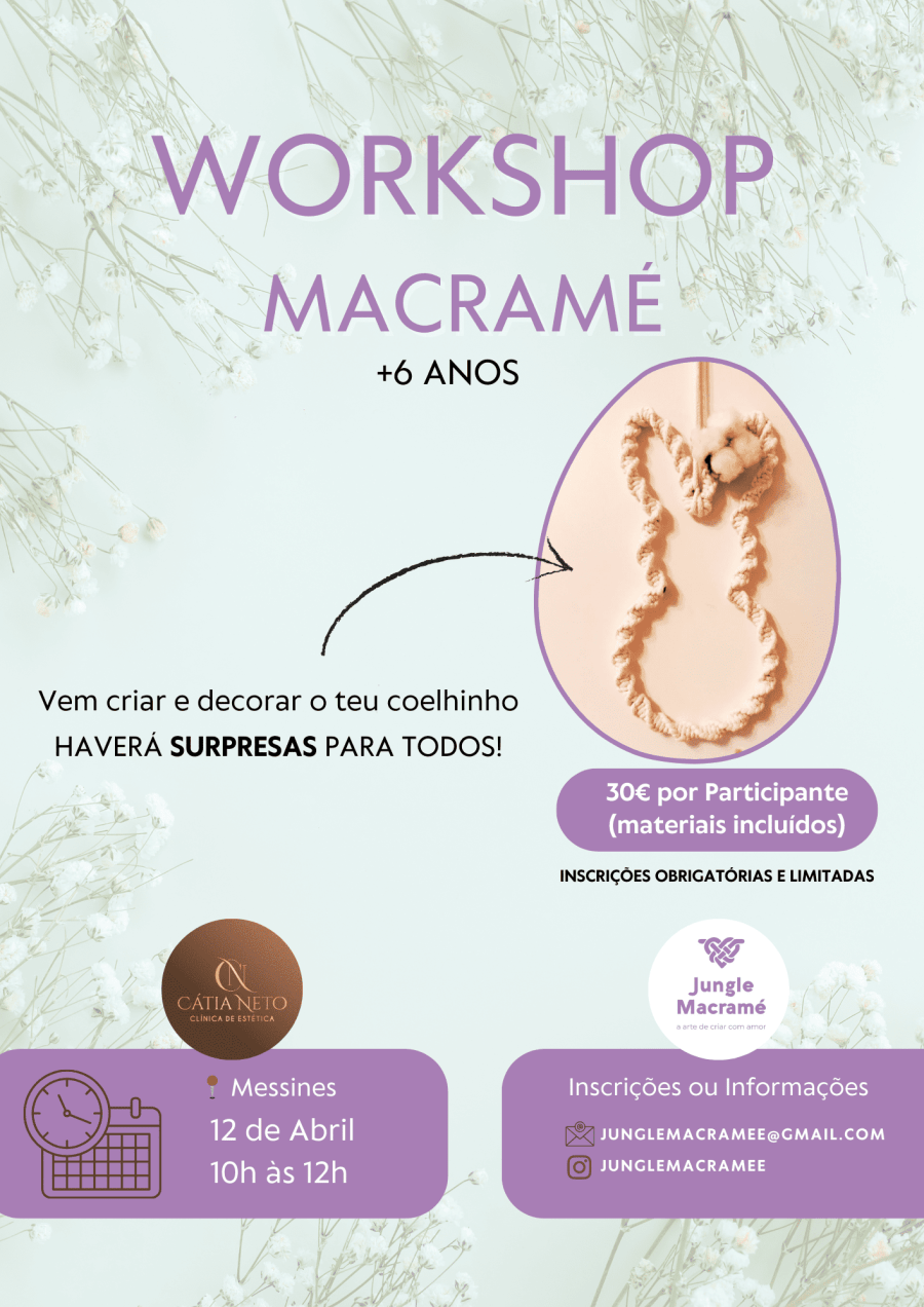 workshop macramé + 6 anos
