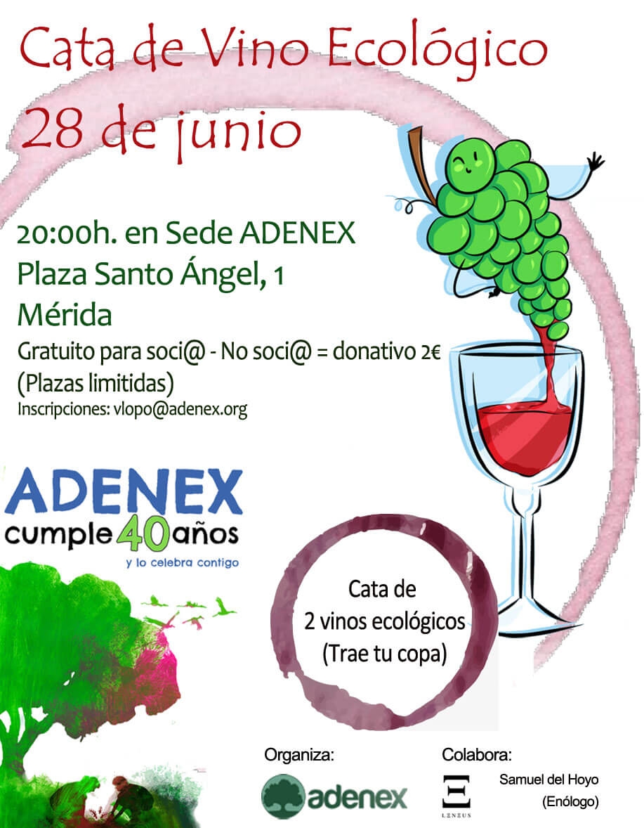 Cata de Vino Ecológico ADENEX 40 AÑOS