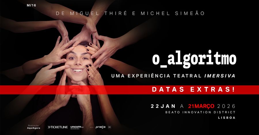  O que é que se passa em  Portugal ? Criar evento Pesquisa Informação Perfil PT Editar21:00 O Algoritmo; Expriência Inédita de Teatro Imersivo Hoje em Lisboa co