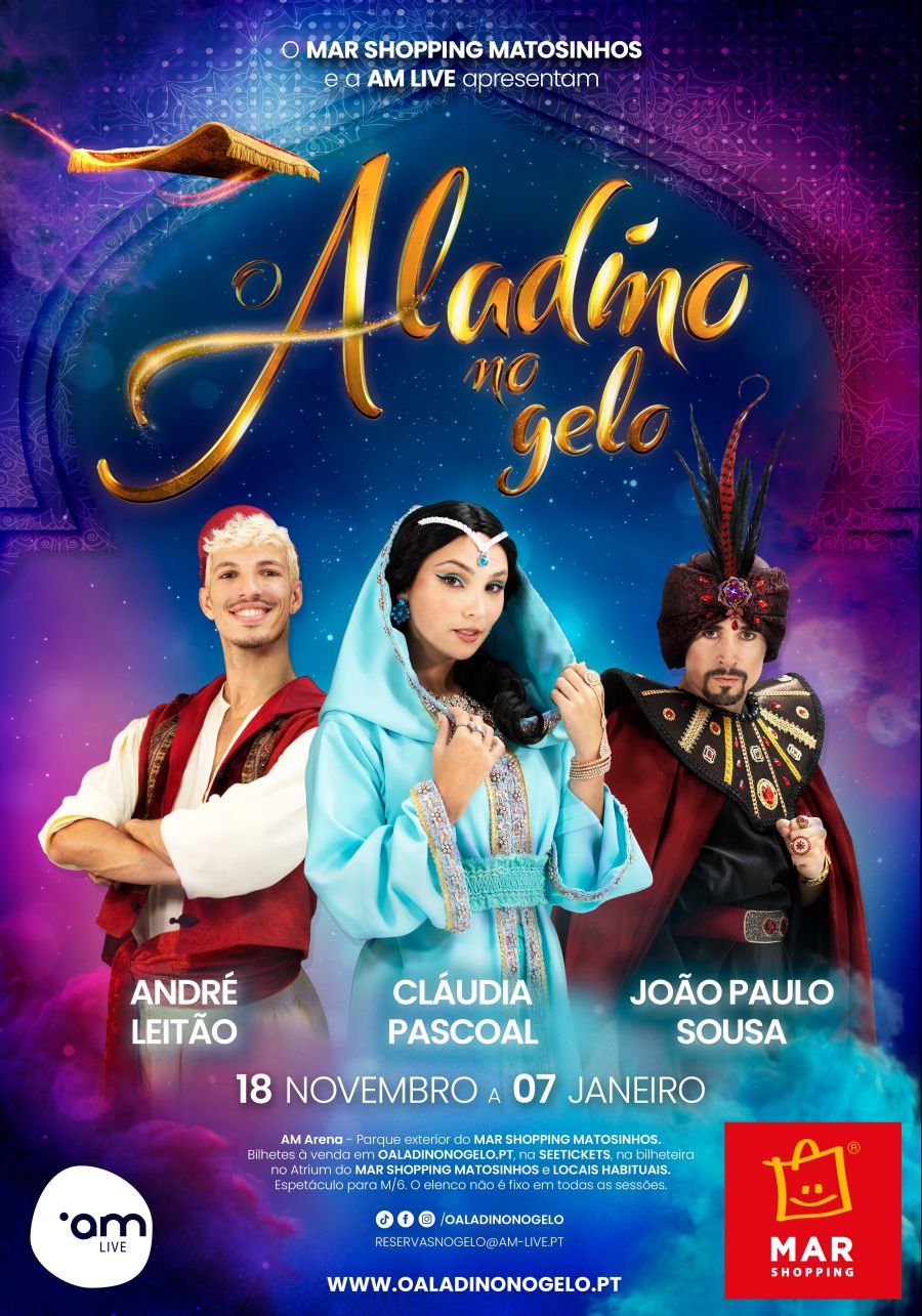 O Aladino no Gelo, com André Leitão, Cláudia Pascoal e João Paulo Sousa