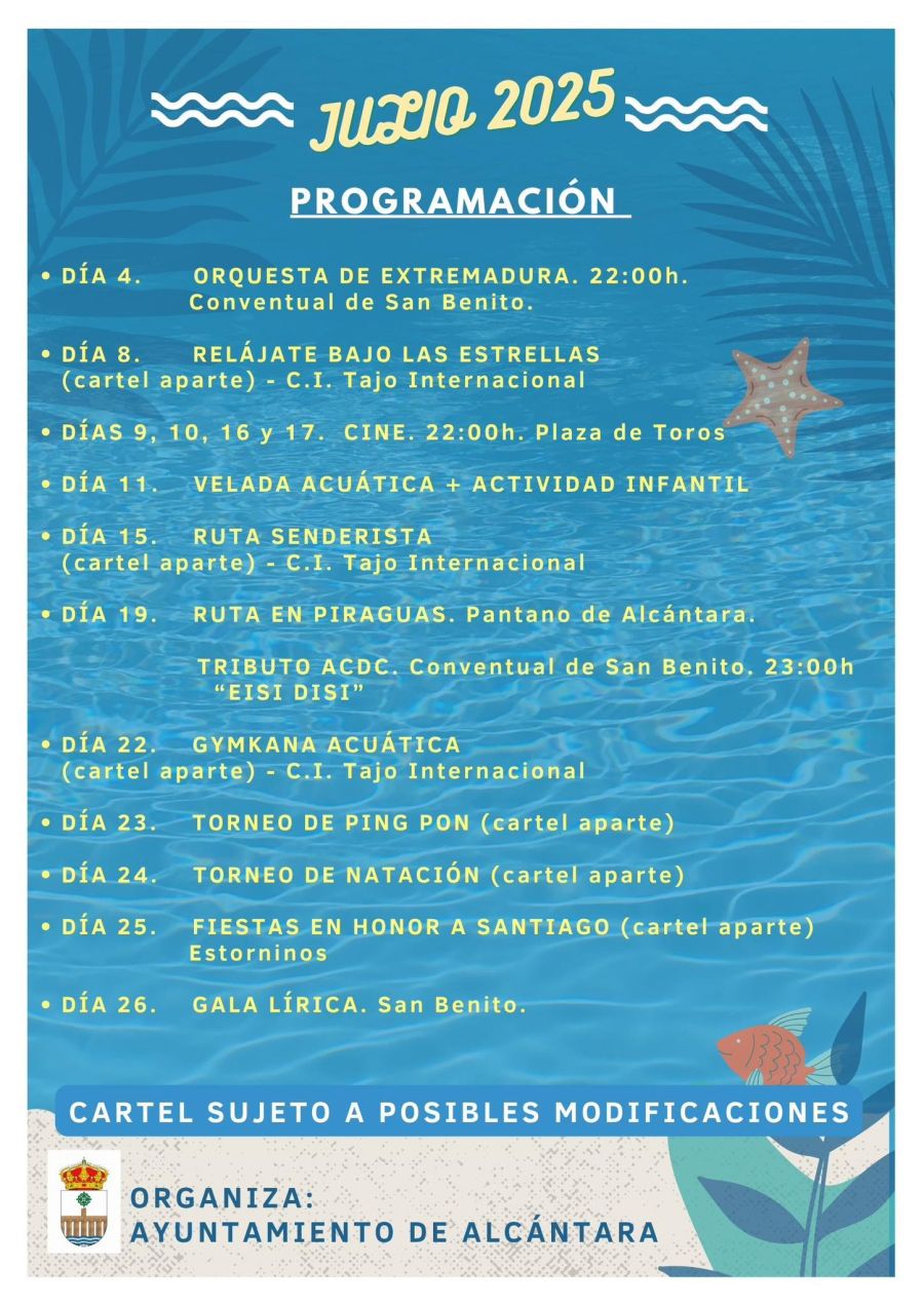 Actividades Julio 2025 Alcántara