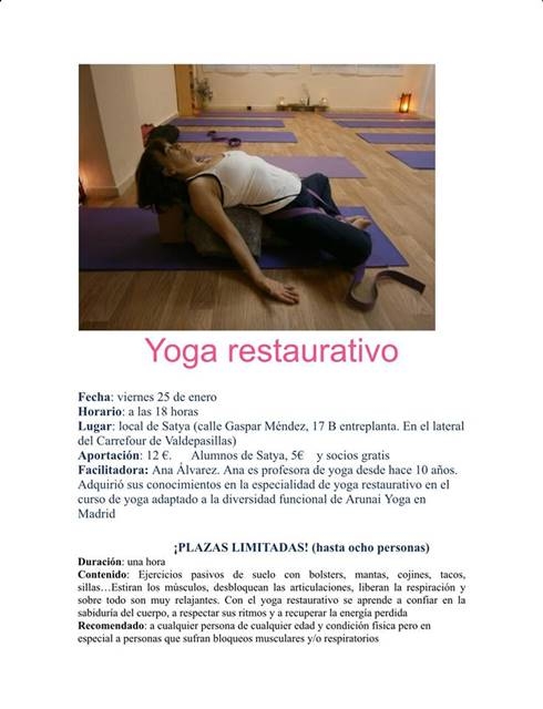 Taller de yoga restaurativo