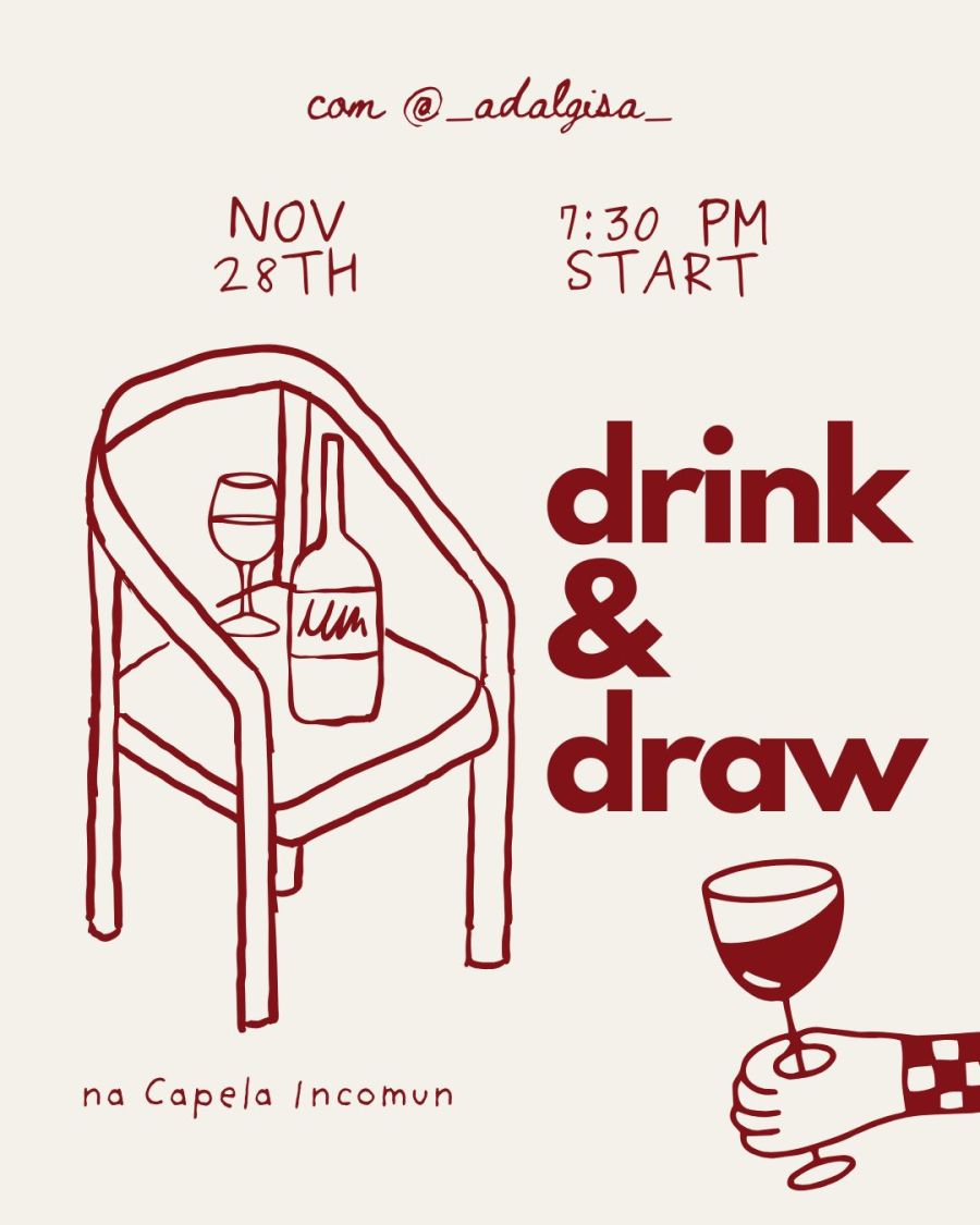 DRINK & DRAW - Uma sessão de desenho livre com tema surpresa, vinho, boa música e boa companhia