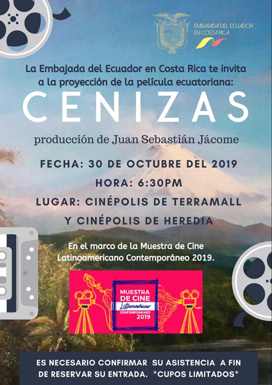 Muestra de cine latinoamericano contemporáneo 2019. Cenizas. Ecuador