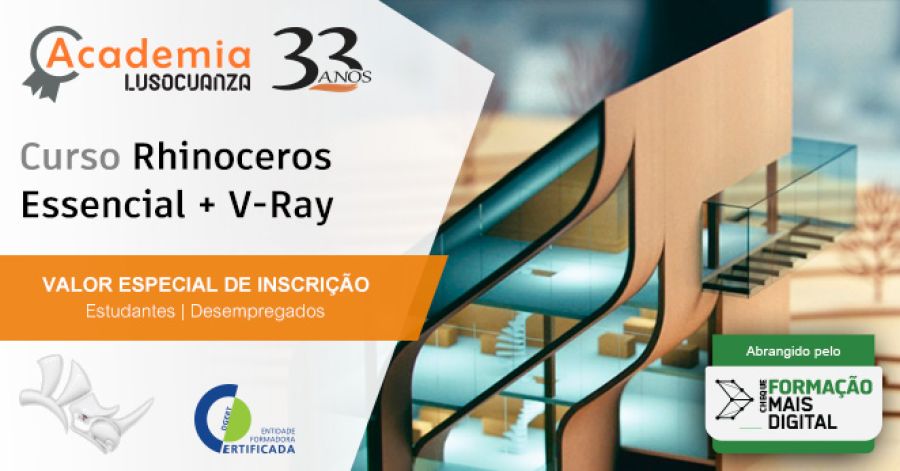 Academia Luso Cuanza - Curso Rhinoceros Essencial + V-Ray