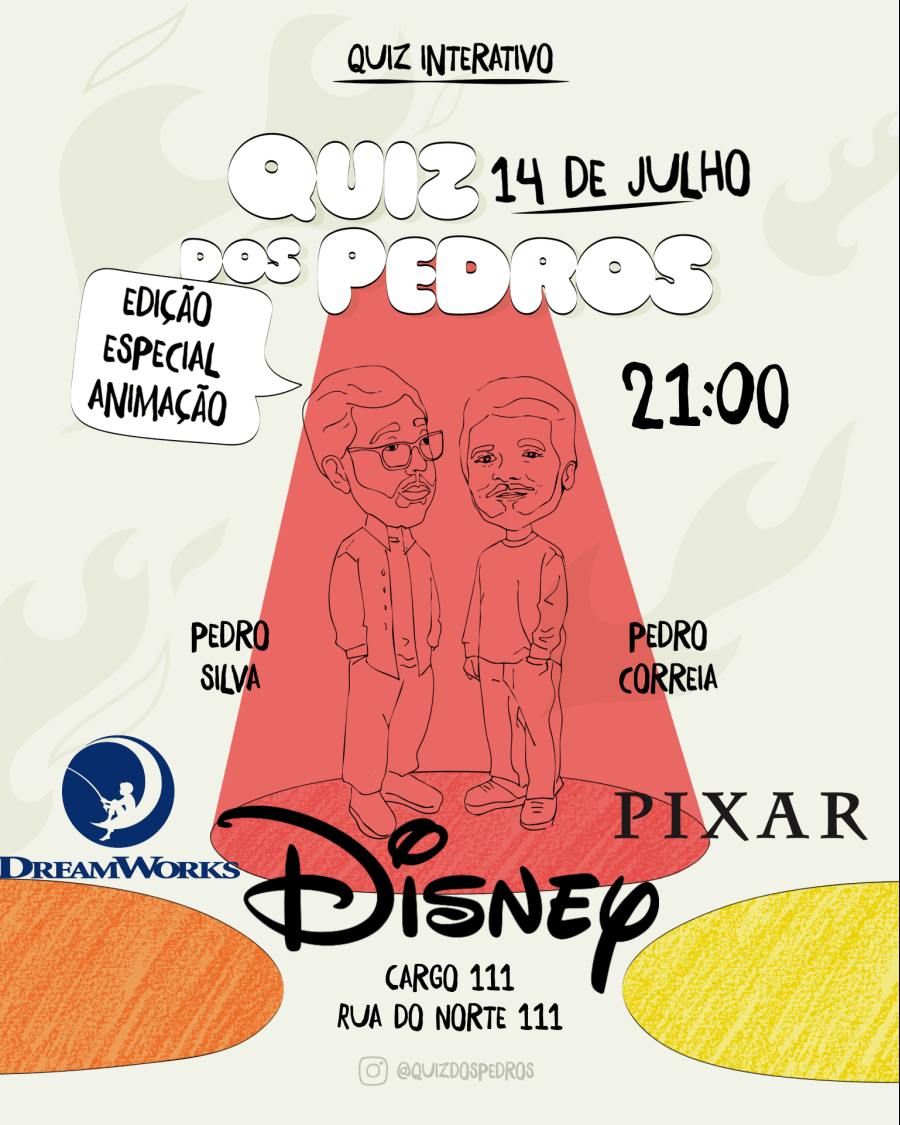Quiz dos Pedros - ESPECIAL ANIMAÇÃO - (Disney, Pixar, DreamWorks, etc)
