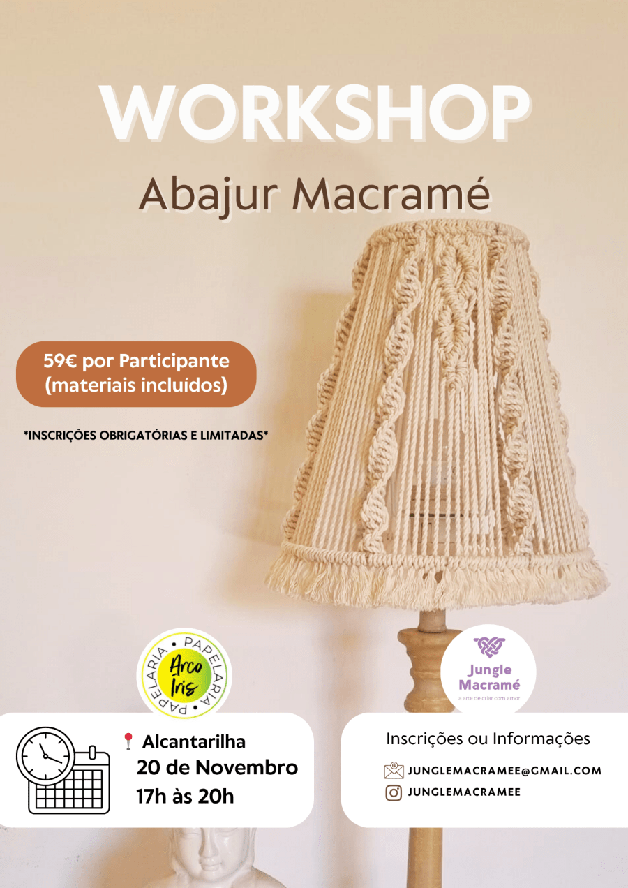 workshop de macramé - ABAJUR 