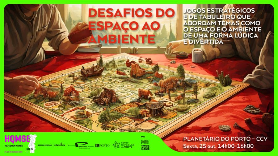 Desafios do espaço ao ambiente – sessão aberta com jogos estratégicos e de tabuleiro