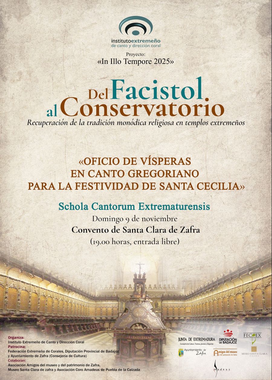 CANTO GREGORIANO: OFICIO DE VÍSPERAS PARA LA FESTIVIDAD DE SANTA CECILIA