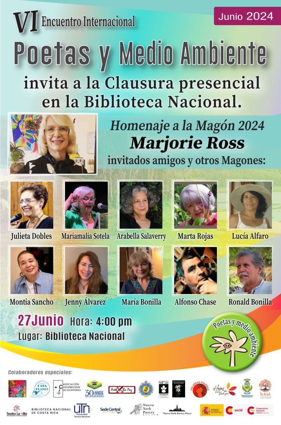 Homenaje a la Magón 2024 Marjorie Ross. Clausura VI Encuentro Internacional Poetas y Medio Ambiente