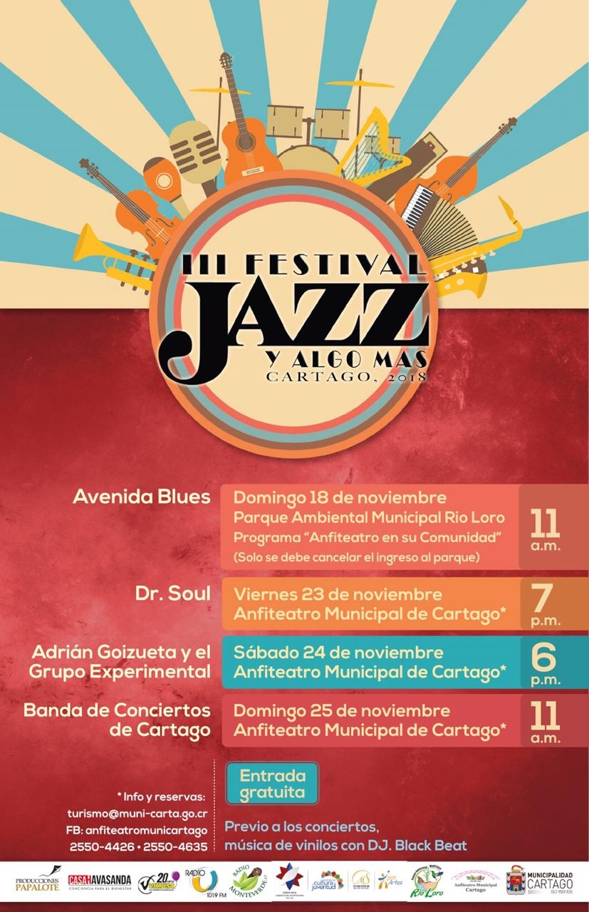 III festival de jazz y algo más Cartago 2018. Dr. Soul. Adrián Goizueta & Banda de Conciertos de Cartago