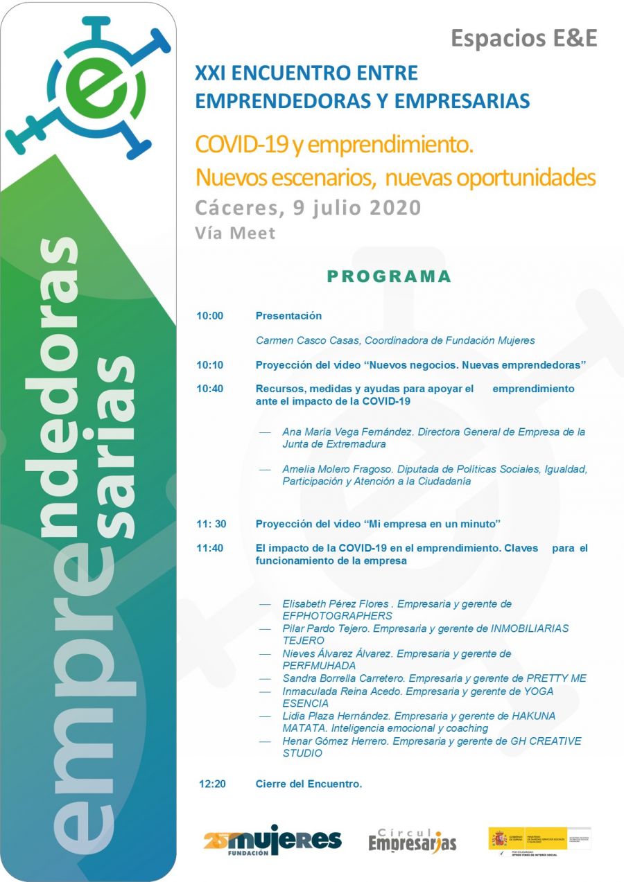 XXI Encuentro entre Emprendedoras y Empresarias COVID-19 y emprendimiento.Nuevos escenarios, nuevas oportunidades