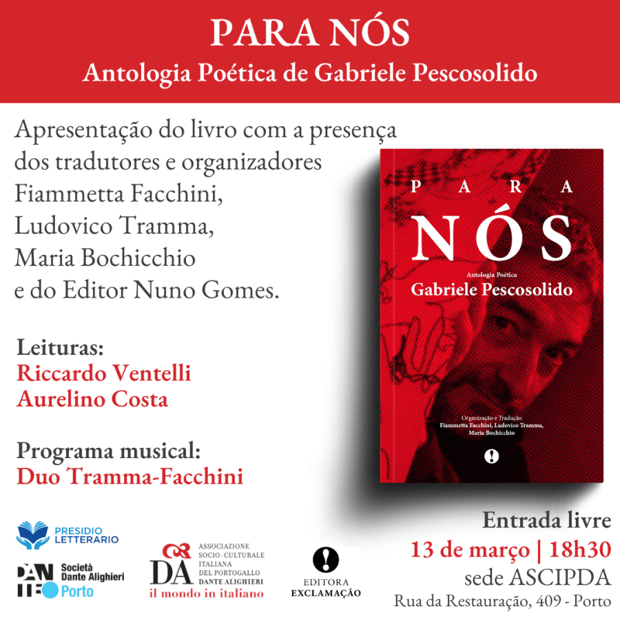 'Para nós' - apresentação antologia poética de Gabriele Pescosolido