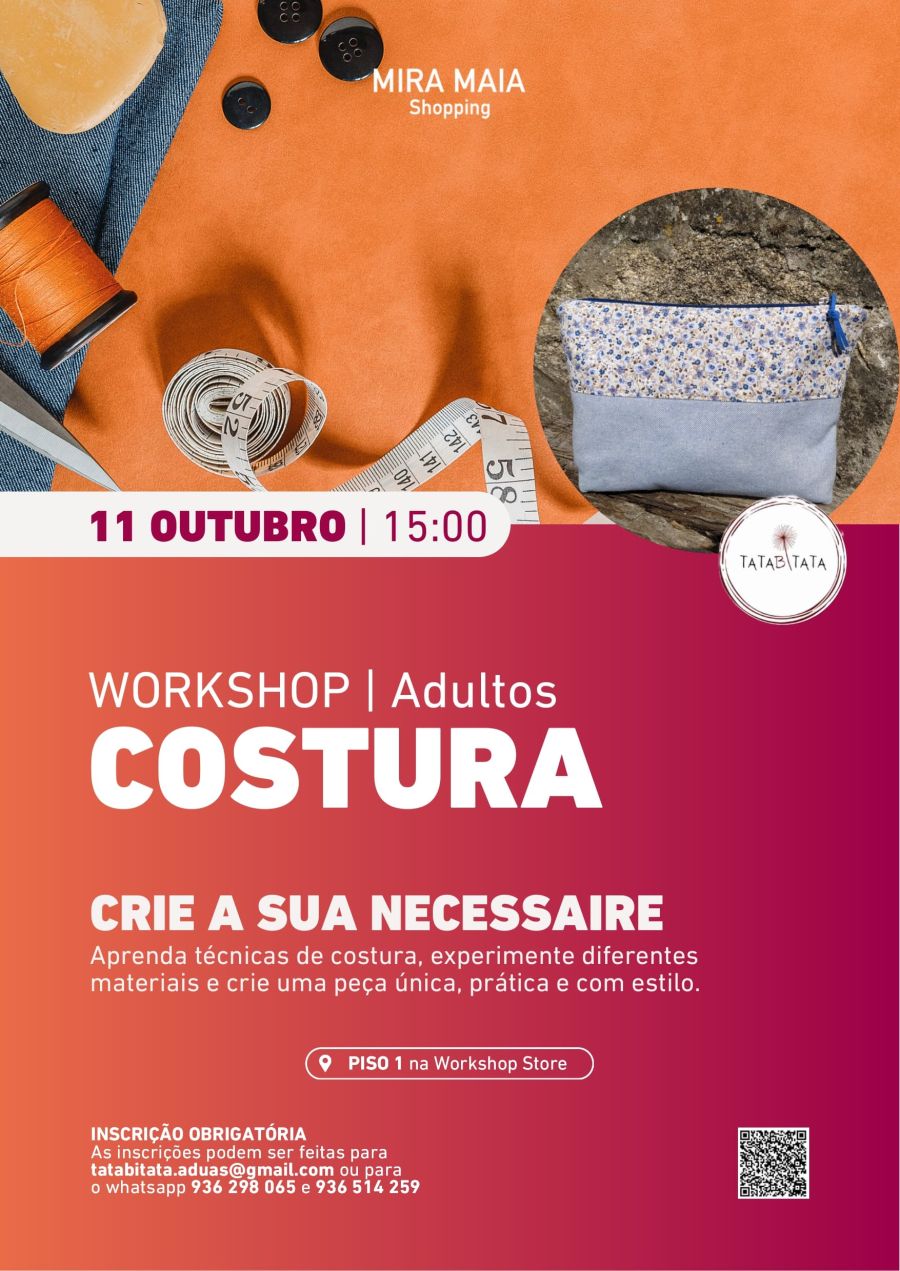 Workshop Costura - Crie a sua Necessaire