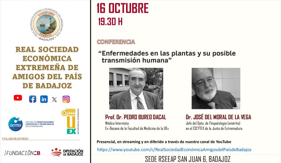  “Enfermedades en las plantas y su posible transmisión humana” por Pedro Bureo Dacal y José del Moral de la Vega