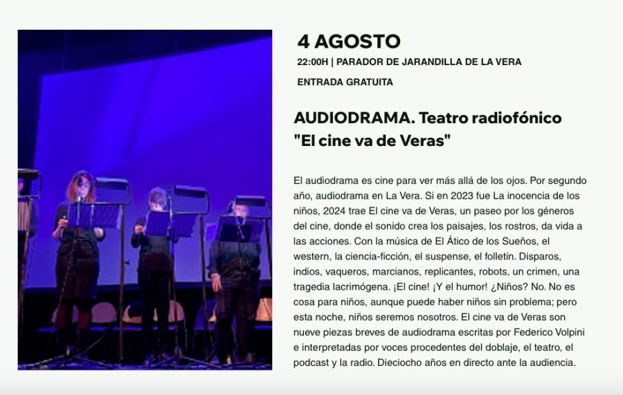 AUDIODRAMA. Teatro radiofónico 'El cine va de Veras'
