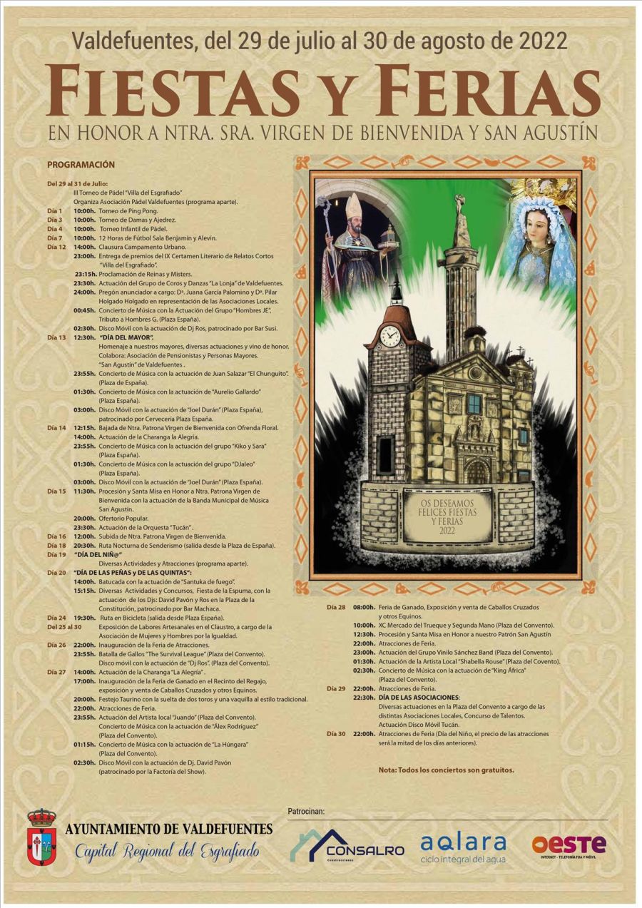 Fiestas y Ferias Agosto Valdefuentes 2022