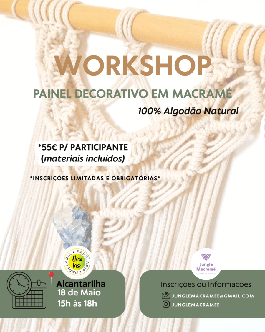 workshop macramé - painel decorativo