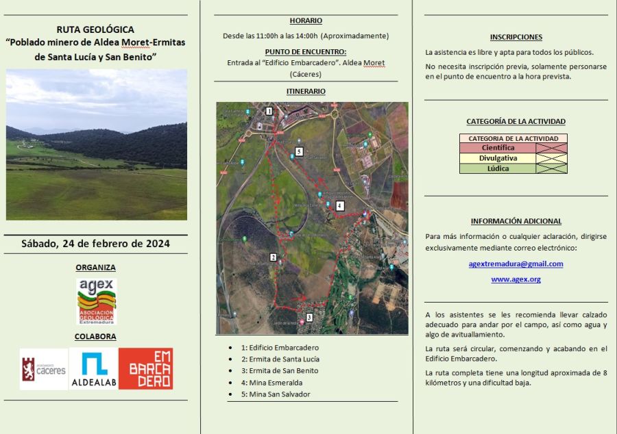 Ruta Geológica 'Poblado Minero de Aldea Moret-Ermitas de Santa Lucía y San Benito'