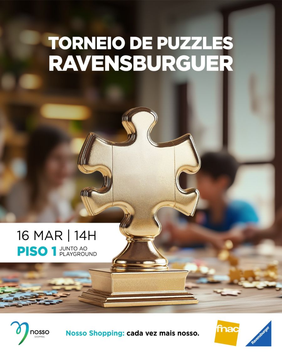 Alerta, fãs de desafios:  O Torneio de Puzzles Ravensburger chega este domingo ao Nosso Shopping